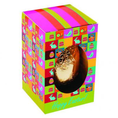 Image of Printed Box With 30g Chocolate Easter Egg. Foiled Wrapped Milk Chocolate Easter Egg