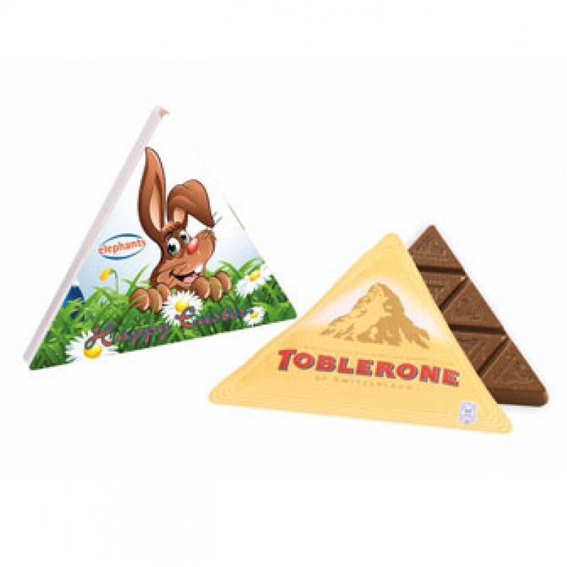 Image of Promotional Easter Triangular Toblerone Box. Easter Swiss Chocolate