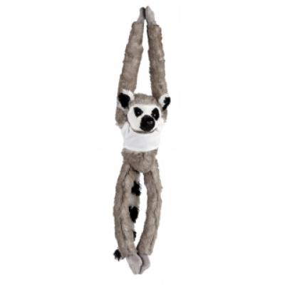 Image of Branded Hanging Lemur Soft Toy. 45 cm Lemur With Printed T Shirt.