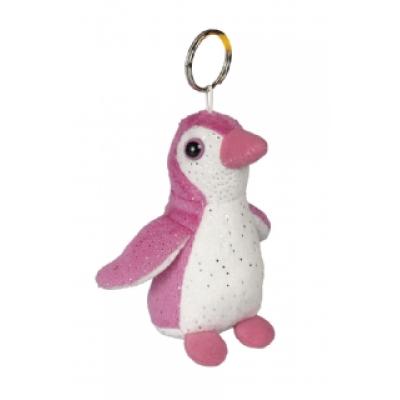 Image of Branded Penguin Keyring. Pink And White 10 cm Penguin.