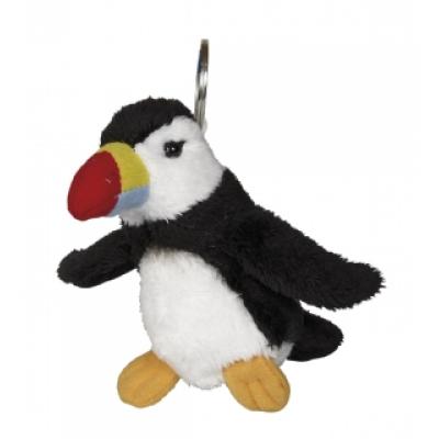 Image of Branded Puffin Keyring. Promotional Puffin Bird Toy Keyring.
