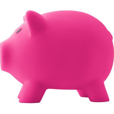 Image of Printed Piggy Bank In Bright Pink. PVC piggy bank.