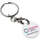 Image of Printed Trolley Coin Keyring. Low Budget Promotional Coin Keyring. Express Service
