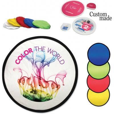 Image of Promotional Nylon Frisbee With Pouch. Foldable Frisbee With Full Colour Print