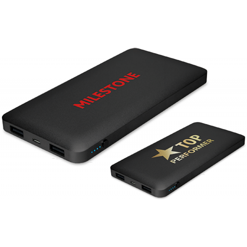Image of Printed The Power Edge Powerbank. Promotional Slim Power Bank. 10000mAh