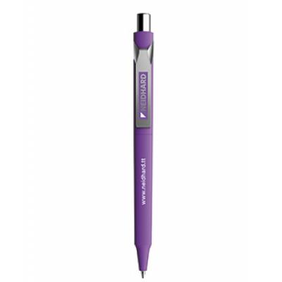 Image of Printed Prodir DS10 Soft Touch Pen With Metal Clip and Button. Purple