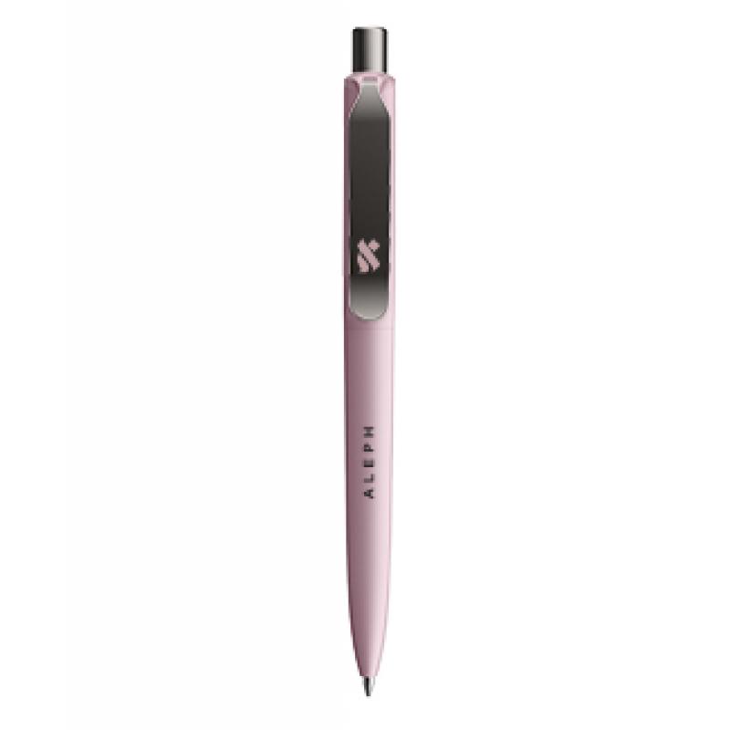 Image of Promotional Prodir DS8 Metal Clip Soft Touch Pen In Rose Pink. Other Colours Are Available