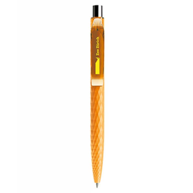 Image of Branded Prodir QS01 Soft Touch Orange Pen. New 3D Triangular Design