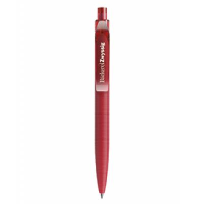 Image of Branded Prodir QS02. New Patterned Prodir Pen In Matt Red With Transparent Clip