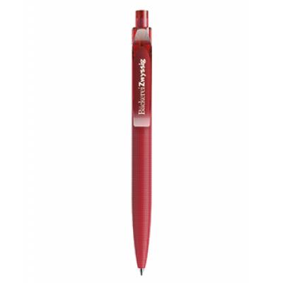 Image of Branded Prodir QS02. New Patterned Prodir Pen In Matt Red With Transparent Clip