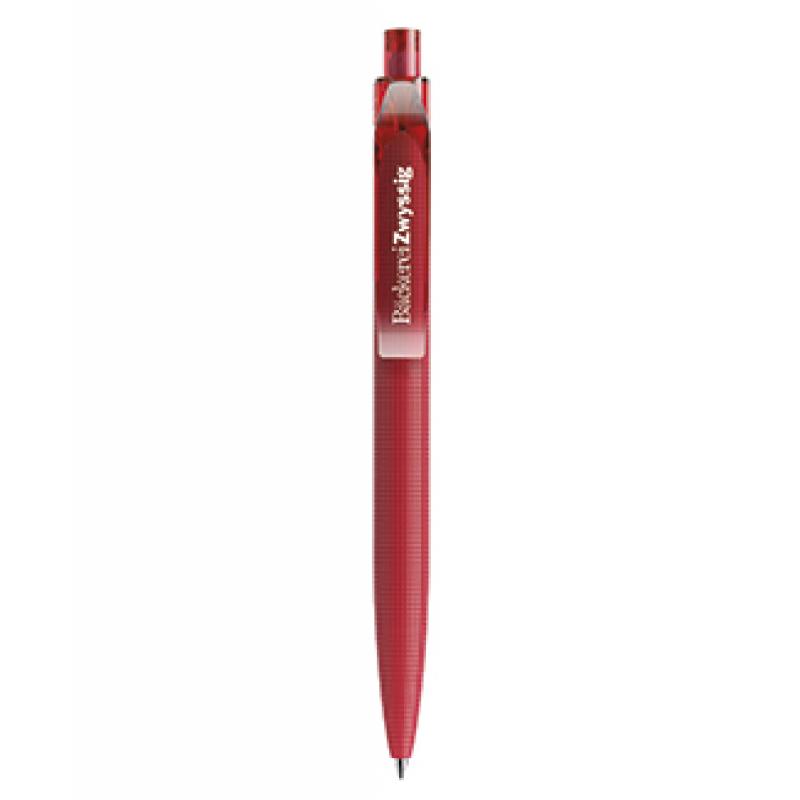 Image of Branded Prodir QS02. New Patterned Prodir Pen In Matt Red With Transparent Clip