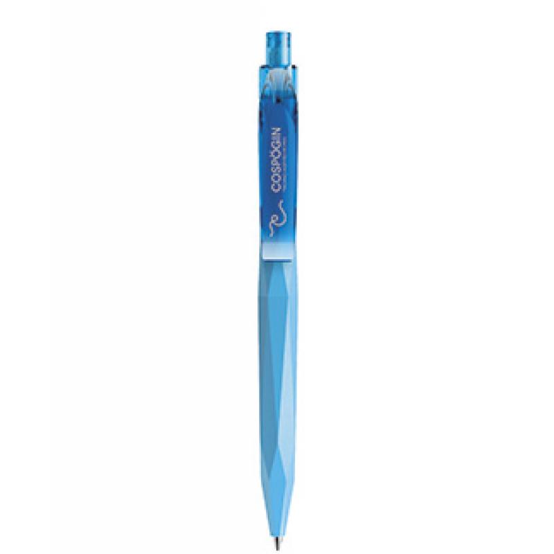 Image of Promotional Prodir Peak Pen QS20 Matt Cyan Blue With Transparent Clip