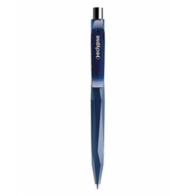 Image of Branded Prodir Peak Pen. QS20 In Soft Touch Blue With Metal Button.