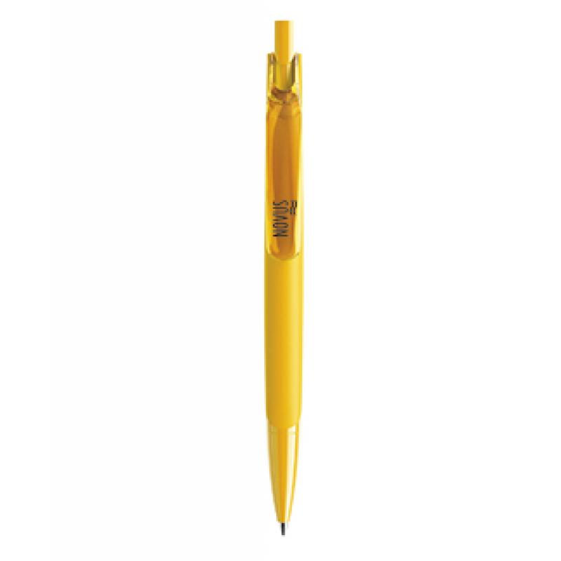 Image of Printed Prodir DS6 Pen In Polished Yellow With Transparent Clip