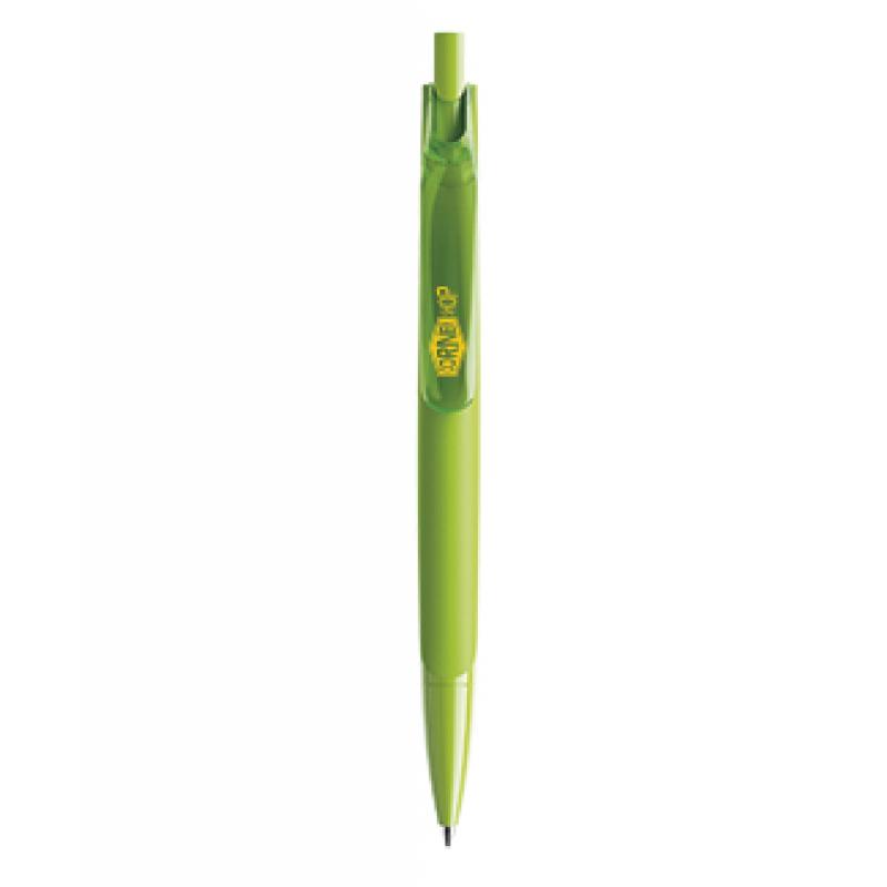 Image of Promotional Prodir DS6 Pen In Polished Lime Green With Transparent Clip