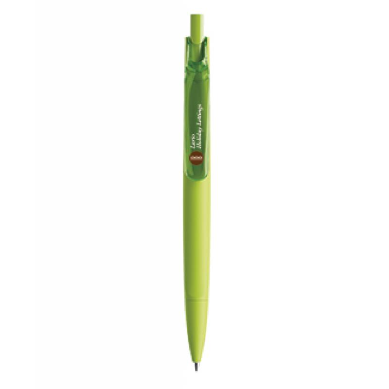 Image of Printed New Prodir DS6 In Soft Touch Lime Green With Transparent Clip.