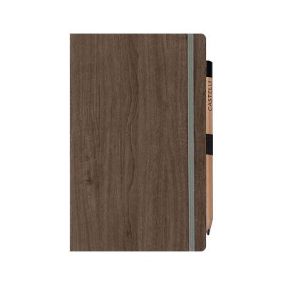 Image of Promotional Castelli Acero Medium Ruled Notebook With Wood Grain Effect