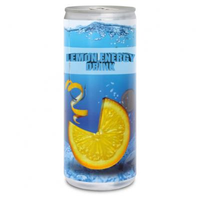 Image of Branded Lemon Energy Drink – Can. With Full Colour Print