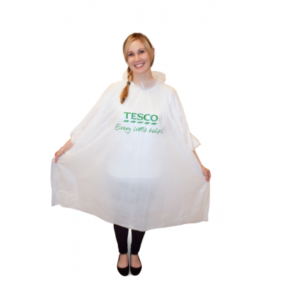 Image of Printed Rain Poncho. Promotional Disposable Rain Mac