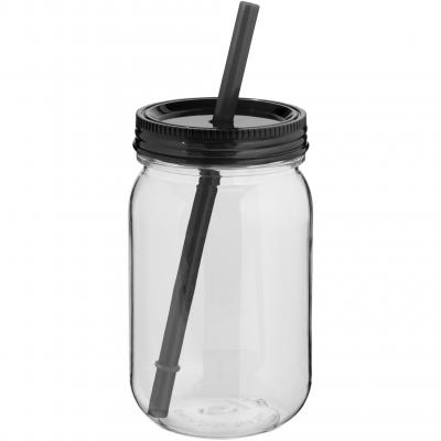 Image of Promotional Mason Jar. Printed Tritan Plastic Jar Tumbler