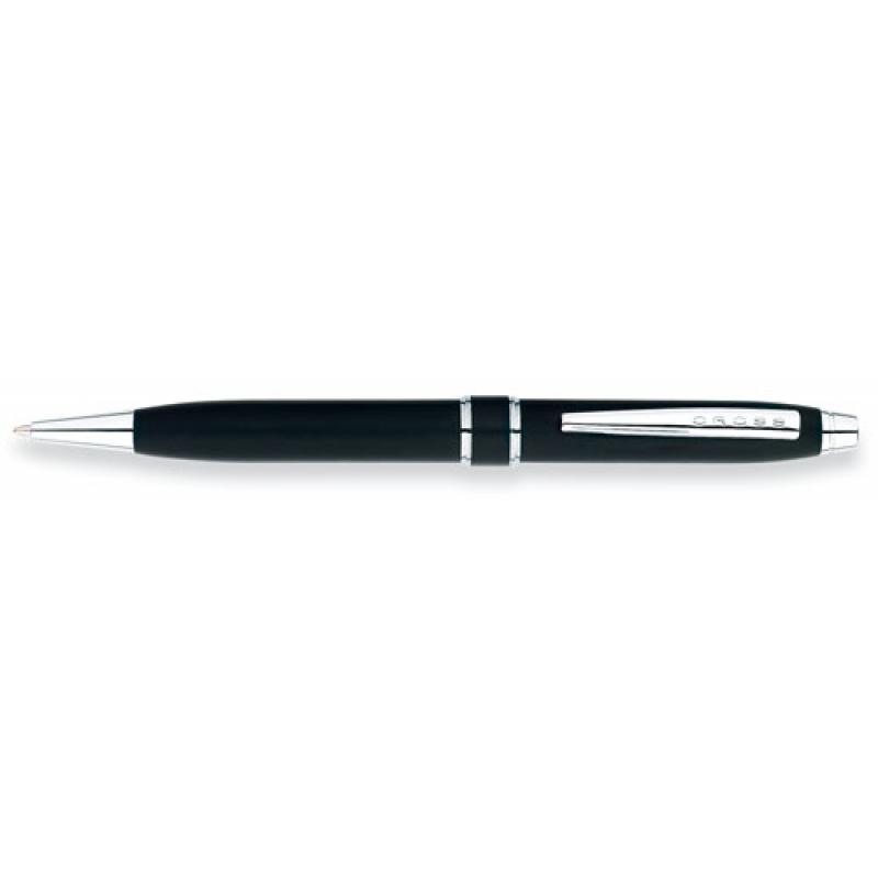 Image of Promotional Cross Pen. Branded Stratford Satin Black Ballpoint Pen