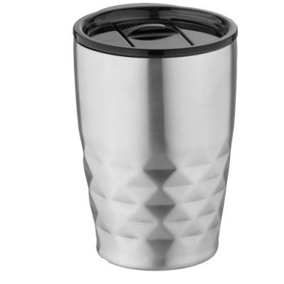 Image of Branded Geo Insulated Reusable Mug, Silver