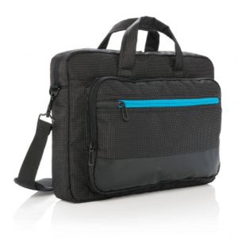 Image of Embroidered Elite USB rechargeable laptop bag.