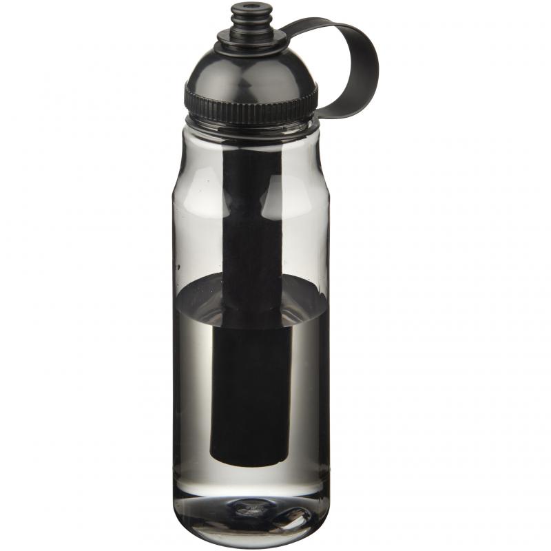Image of Branded Arctic Ice Bar Bottle.  Black Cooling Sports Bottle 700ml