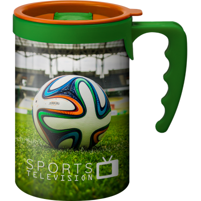 Image of Promotional Apollo reusable coffee mug, green UK Manufactured