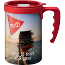 Image of Promotional Apollo reusable coffee mug, red. BPA free 350ml