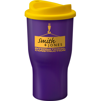 Image of Promotional Challenger reusable coffee tumbler, Purple. BPA Free