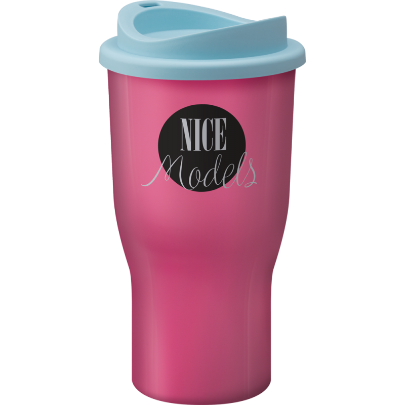 Image of Branded Challenger reusable coffee tumbler mug, Pink