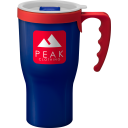 Image of Printed Challenger reusable coffee mug Blue. BPA Free