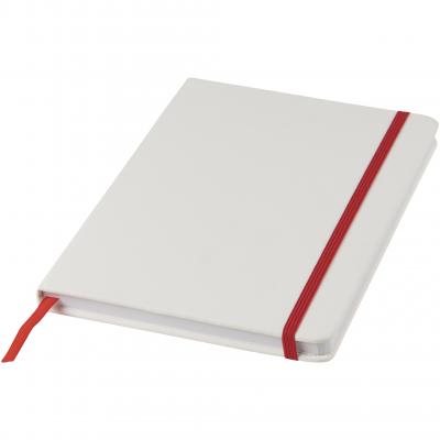 Image of Promotional A5 Spectrum Notebook, White With Coloured Strap
