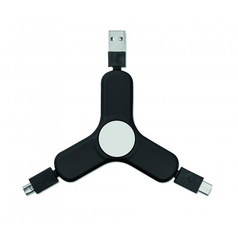 Image of Promotional Fidget Spinner 3-in-1 Charging Cable. Anti stress hand spinner device