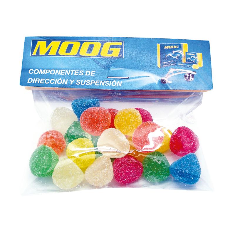 Image of Full Colour Printed Promo Card Bag With Fruit Pastille Sweets, Gluten Free