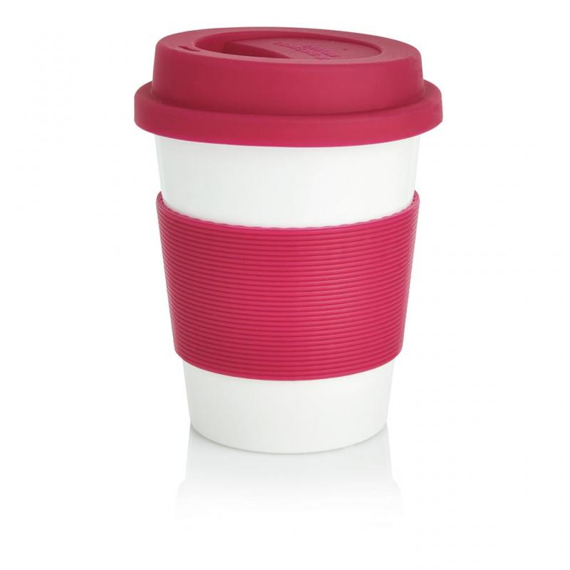Image of Printed Biodegradable Takeaway Coffee Cup, Pink