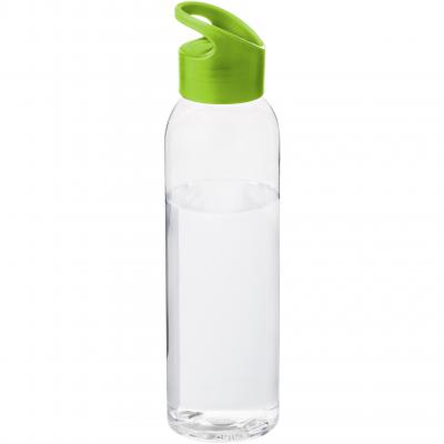 Image of Promotional Sky Tritan sports bottle transparent with lime green lid, BPA free