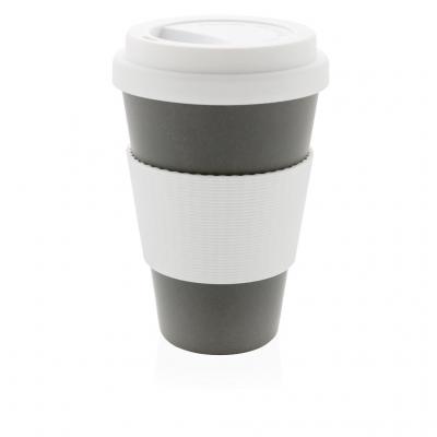 Image of Printed Eco Bamboo Fibre Cup 430ml, Grey