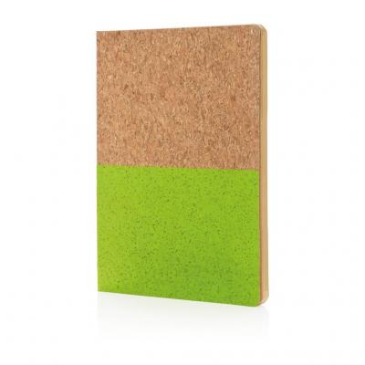 Image of Promotional Eco Cork A5 Notebook With Recycled Lined Paper, Green