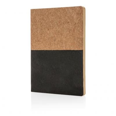 Image of Printed Eco Cork A5 Notebook With Recycled Lined Paper, Black