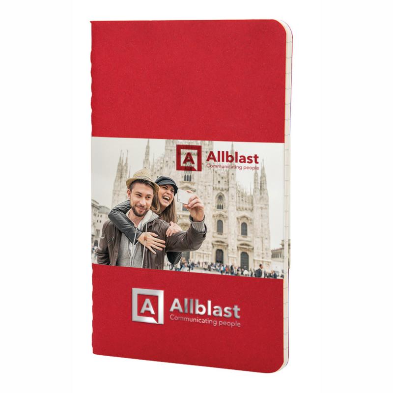 Image of Branded Moleskine Large Cahier Jnl Notebook, Cranberry Red