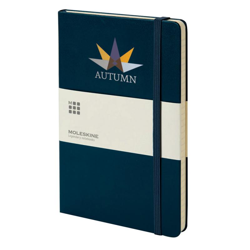Image of Printed Moleskine Large Notebook Hard Back A5, Sapphire Blue