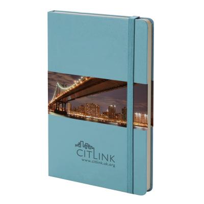 Image of Embossed Moleskine Large Notebook Hard Back A5, Reef Blue