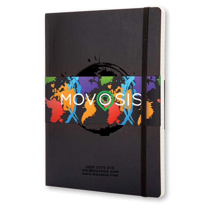 Image of Printed Moleskine A4 Notebook, Soft Back XL Notebook Black