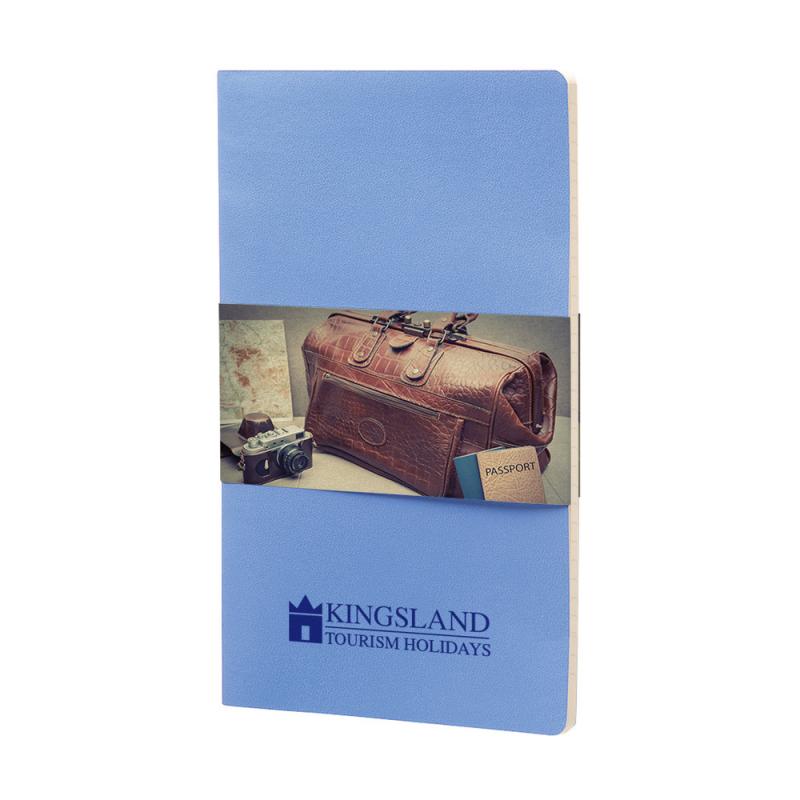 Image of Embossed Moleskine Volant A5 Notebook, Large Notebook Powder Blue