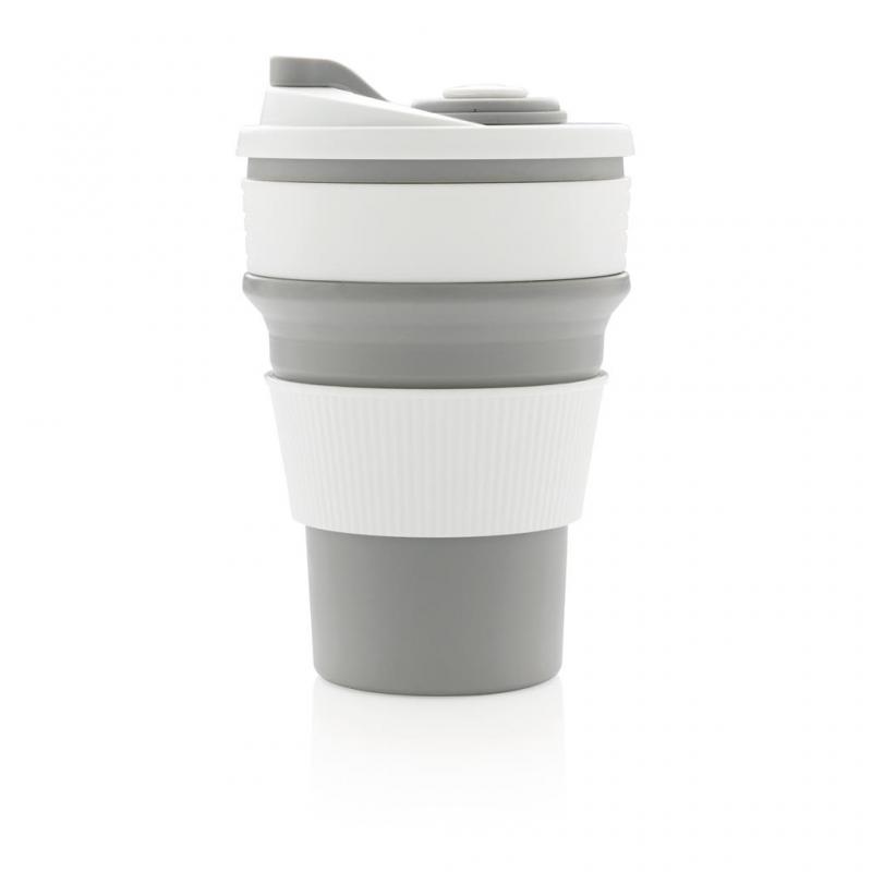 Image of Branded Foldable silicone cup, grey 350 ml