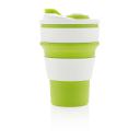Image of Printed Foldable silicone cup, green 350ml