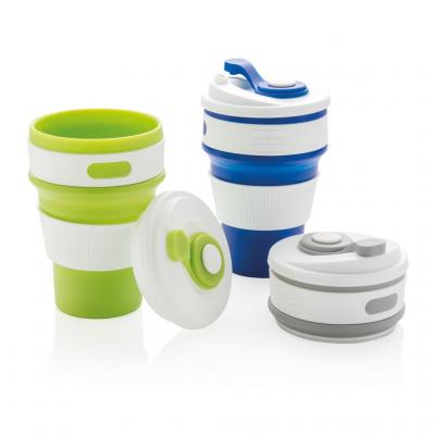 Image of Promotional Foldable silicone cup, Green, Blue, or Grey Available