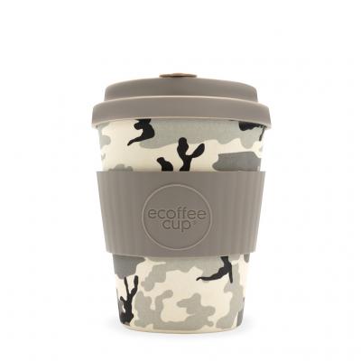 Image of Branded ecoffee Cup, Reusable Bamboo Mug 12oz Cacciatore Grey